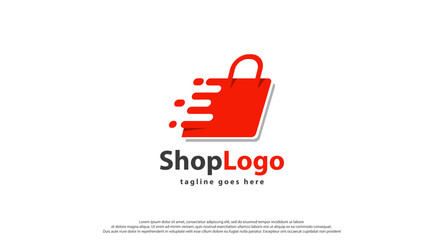 Online Shop Logo designs Template. Illustration vector graphic of shopping cart and shop bag combination logo design concept. Perfect for Ecommerce, sale, discount or store web element.