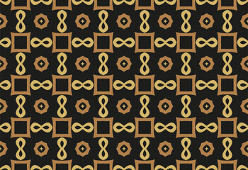 gold pattern on black background.Modern pattern with geometric ornaments for invitation card, scrapbook, banner, postcard. 