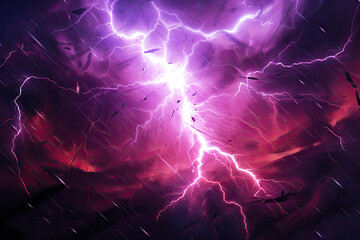 Thunderstorm lightning in the night sky. Abstract background