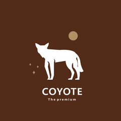 Fototapeta premium animal coyote natural logo vector icon silhouette retro hipster
