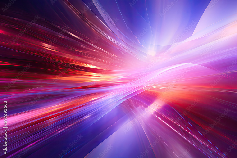 Poster abstract background with the colored dots and blurred rays of light