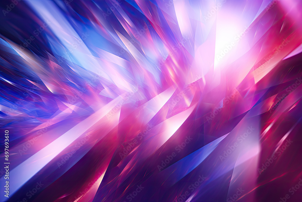 Poster abstract background with the colored dots and blurred rays of light