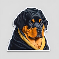 dog illustration in white background, adorable big dog, beautiful sticker of dog, cartoon domestic pets