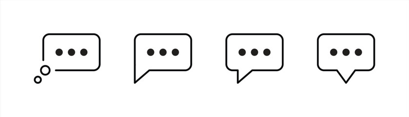 talk bubble speech icon set. chat, message, communication, dialogue icon symbol sign, vector illustration