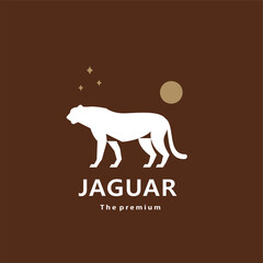 animal jaguar natural logo vector icon silhouette retro hipster