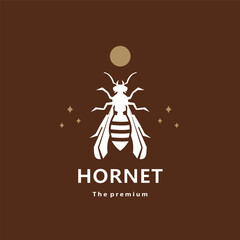 animal hornet natural logo vector icon silhouette retro hipster