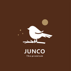 animal junco natural logo vector icon silhouette retro hipster
