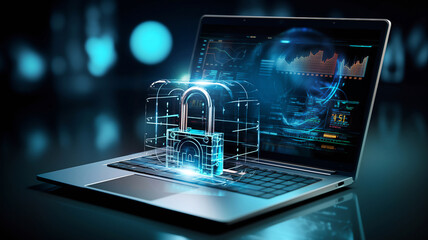 Fototapeta premium concept of computer security and secure data storage