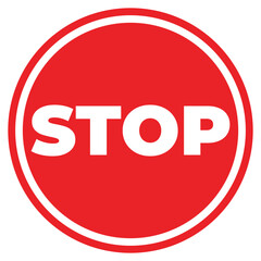 Red stop sign icon with text flat icon for apps and websites. stop sign icon vector illustration