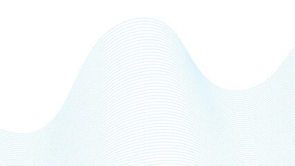 Abstract blue line wave background. Technology abstract lines on white background. Undulate Grey Wave Swirl, frequency sound wave, twisted curve lines with blend effect.	