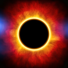 Total eclipse of the sun with corona. Digital artwork creative graphic design.