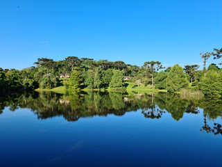 Lake Vila A, in the district of Faxinal do Céu, municipality of Pinhão - Paraná, in the southern...