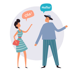 International culture different greetings language concept. Vector design graphic illustration