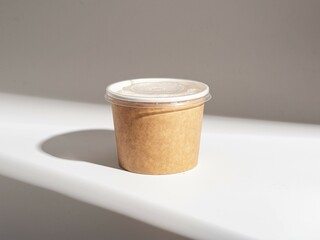Soup to go, paper bowl mockup, take-away food container, box mock up