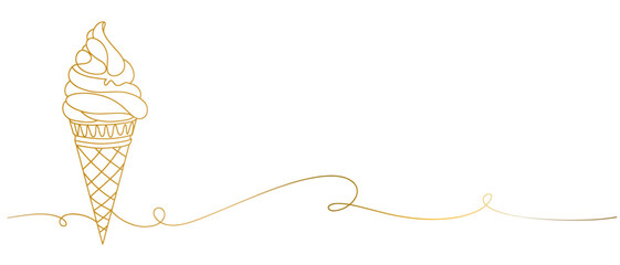 Ice cream line art vector with transparent background 
