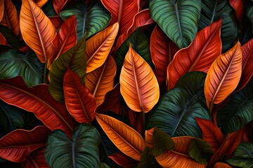 colorful tropical leaves, abstract green leaves texture, nature background