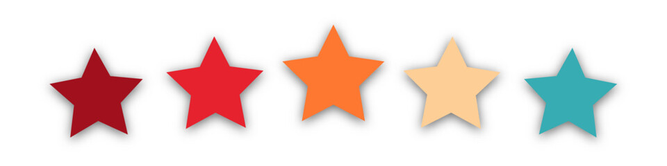 Obraz premium Retro 5 star icon. Customer feedback concept. Vector 5 token points stars rating review. Quality shape design. Vector five stars.