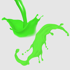 green paint splash isolated