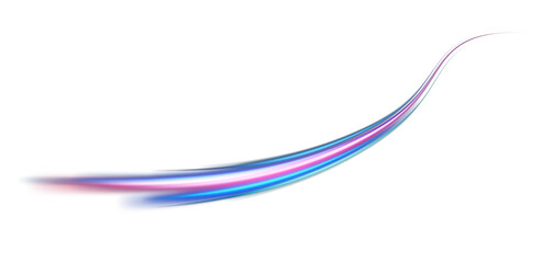 The speed line is white in color. The spiral wave looks like a road. Light curved blue speed line swirls and Glitter. Spinning dynamic neon circle. A magical  swirl with highlights. PNG.