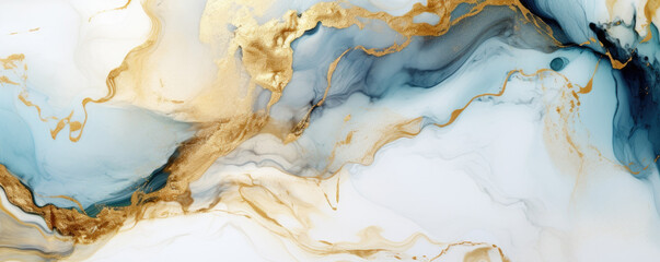 Naklejka premium Abstract marble background, gray, White, Cyan blue agate texture with thin gold veins.