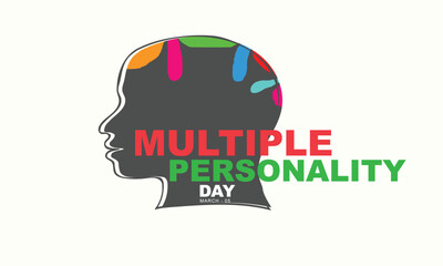 Multiple Personality Day. background, banner, card, poster, template. Vector illustration.