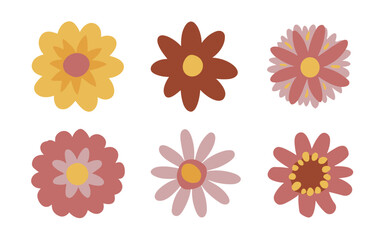Abstract flowers vector clipart. Spring illustration.