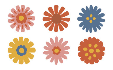 Abstract flowers vector clipart. Spring illustration.