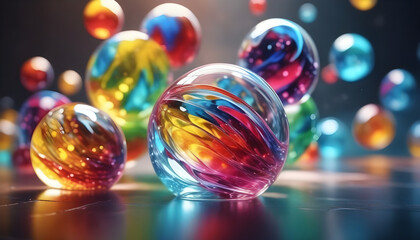 Colorful Glass 3D Object, abstract wallpaper background