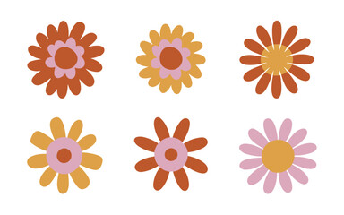 Abstract flowers vector clipart. Spring illustration.