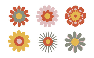 Abstract flowers vector clipart. Spring illustration.