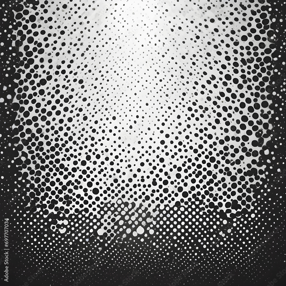 Poster monochrome printing raster, abstract vector halftone background.