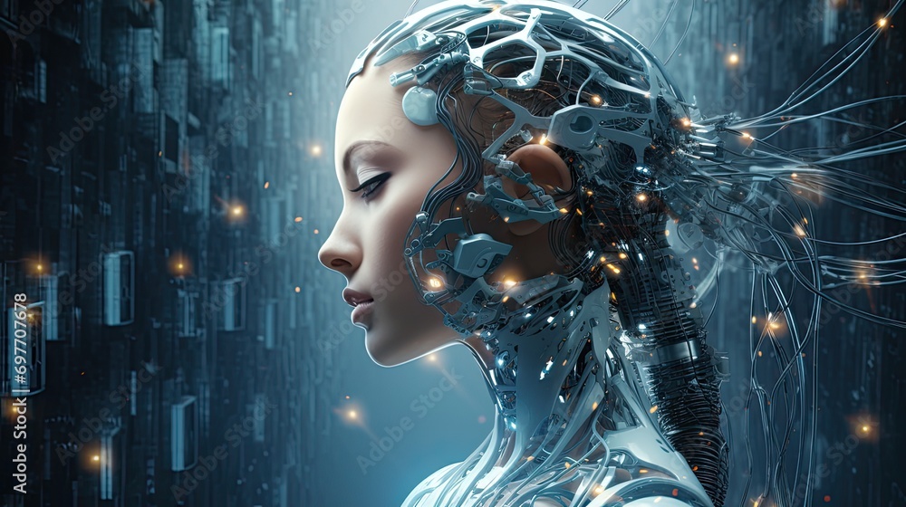 Poster represents innovation, versatility, and the integration of artificial intelligence into machines
