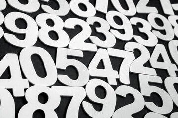 Background or texture of numbers. Finance data concept. Mathematic. Banking or currency. Business and economic growth.
