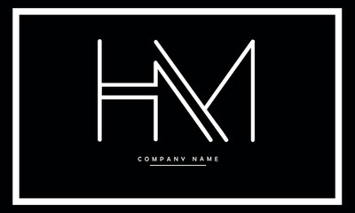 HM, MH, H, M Abstract Letters Logo Monogram