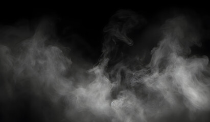Abstract powder or smoke effect isolated on black background - obrazy, fototapety, plakaty