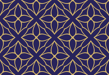 gold pattern on blue background..Background image. Abstract decorative vintage texture. Seamless illustration for design.