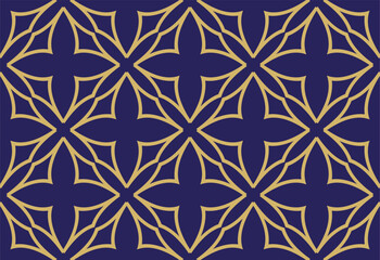 gold pattern on blue background.Geometric background. Pattern wallpapers and for backgrounds. A popular trend in interior decoration. Geometric texture