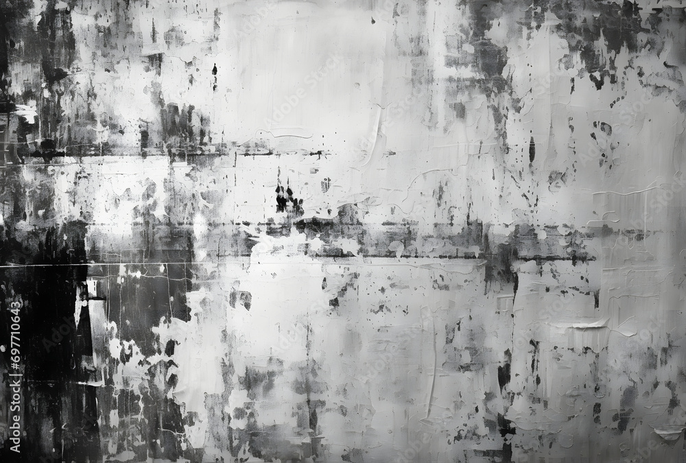 Poster rusty metal surface with cracking texture and background, black and white color