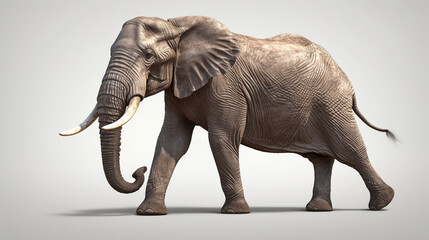 Elephant isolated on white background. Generative AI