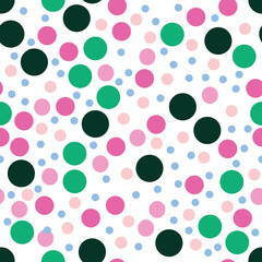 Seamless Polka Dot Kaleidoscope in Harmony of Hues