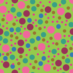 Seamless Polka Dot Kaleidoscope in Harmony of Hues