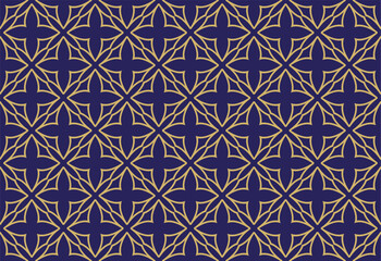 gold pattern on blue background.For your design, Wallpaper, presentation, banner, page cover. Illustration made with texture.