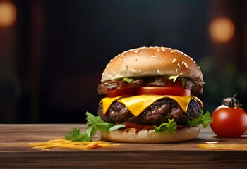 Double Beef Burger Display Photos HD Resolution