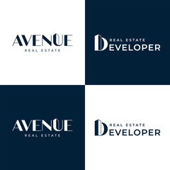 Real estate Building luxury Logo text wordmark collection  - obrazy, fototapety, plakaty