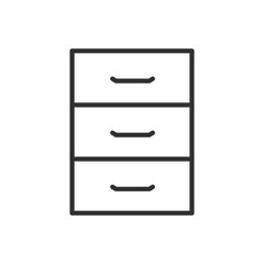 Bedside table, linear icon. Line with editable stroke