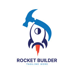 Rocket Builder Logo design Business modern simple creative concept