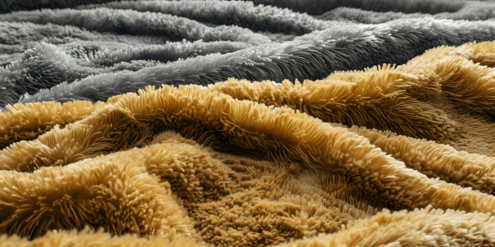 Luxurious Plush Carpets in Gold and Silver Tones