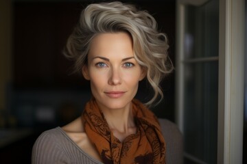 Portrait of attractive woman at home
