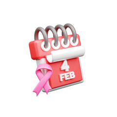 World cancer day 3d illustration