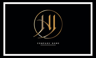 HJ, JH, H, J Abstract Letters Logo Monogram